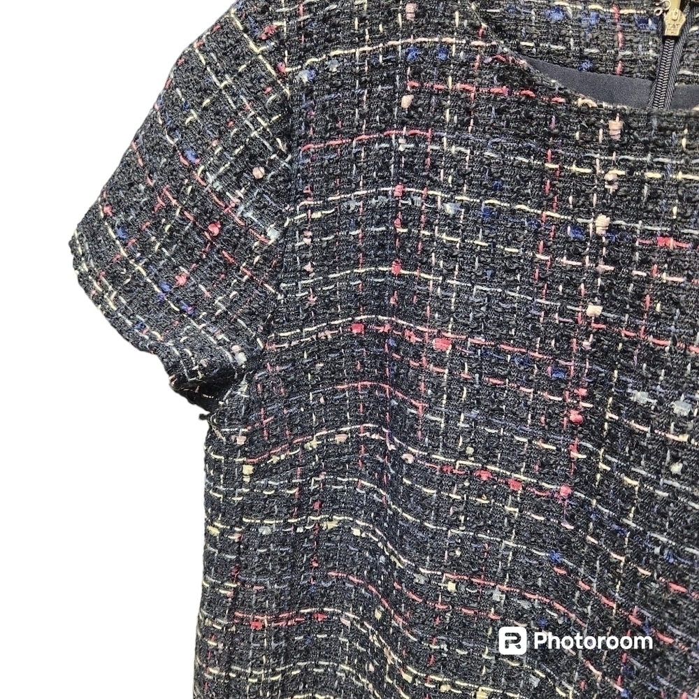 LOFT OUTLET Navy Tweed Shift Dress Sz. 6 - Picture 6 of 7